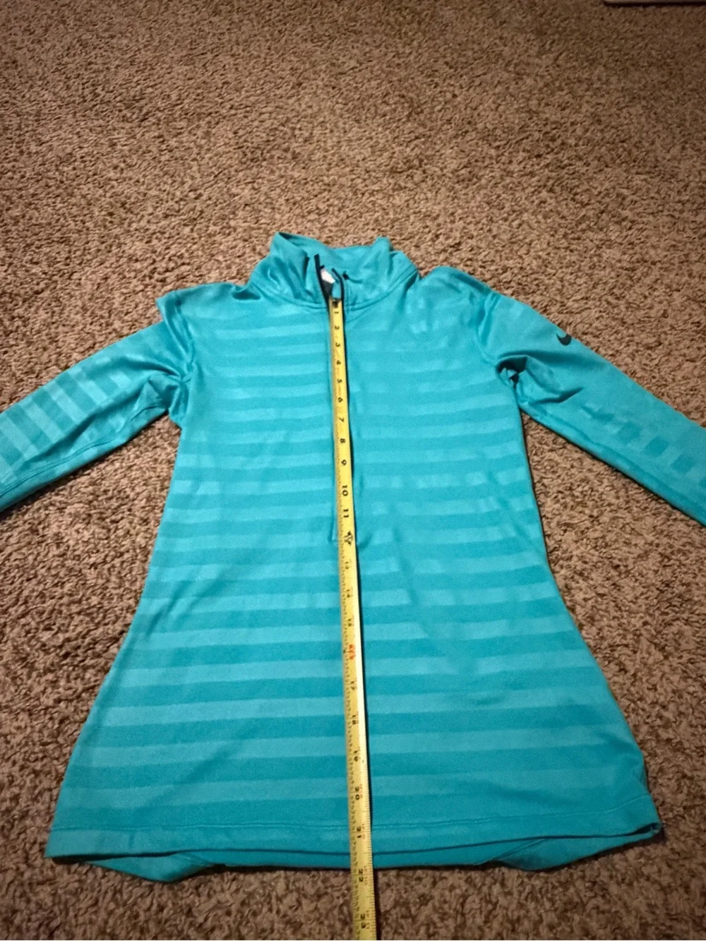 Nike Running Women’s Turquoise 1/4 Zip Dri-Fit Sporty Athletic Top, Size Small